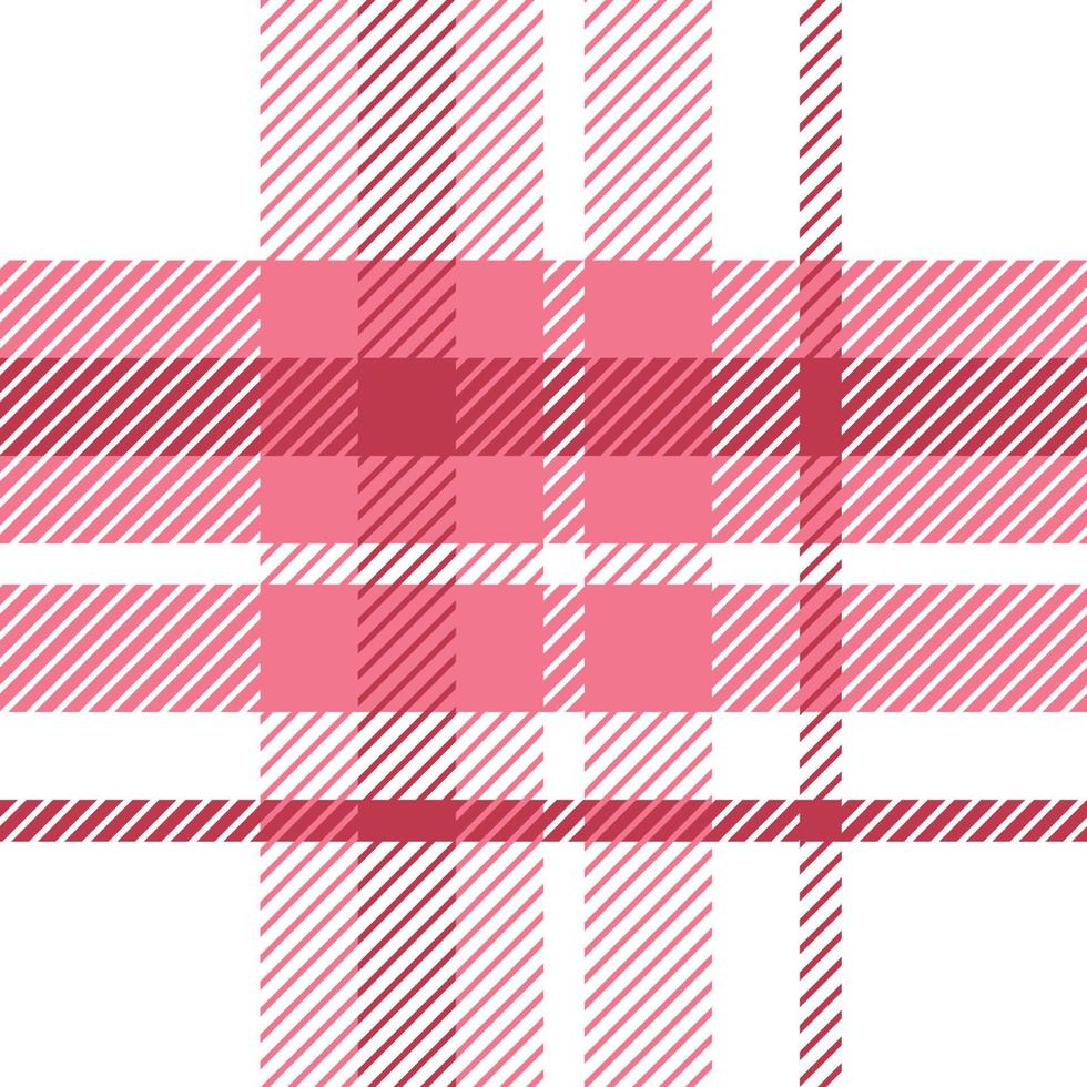 Plaid pattern seamless repeat vector in pink and white Design for print, tartan, gift wrap, textiles, checkered background for tablecloths