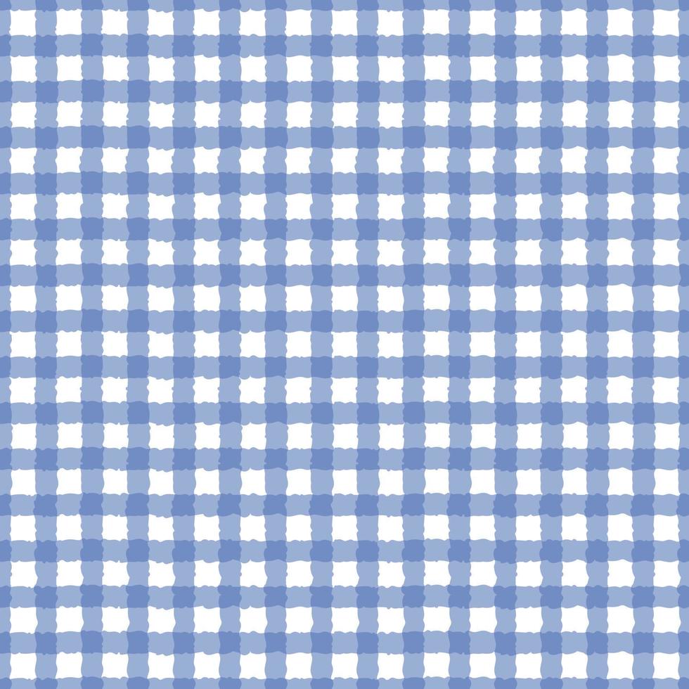 Gingham pattern seamless Plaid repeat vector in blue and white. Design for print, tartan, gift wrap, textiles, checkered background for tablecloths.