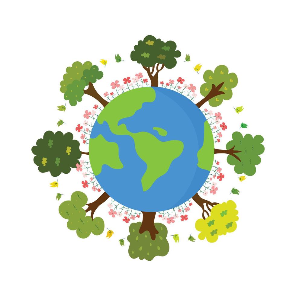 World day Earth day concept illustration environmentally friendly concept environment day conservation of the world vector