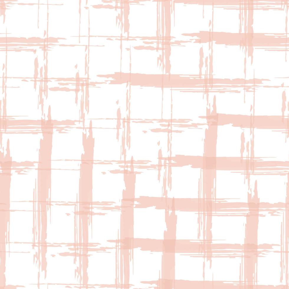 Gingham pattern seamless Plaid repeat vector calming Coral elegant brush strokes Design for print, tartan, gift wrap, textiles, checkered background for tablecloths.