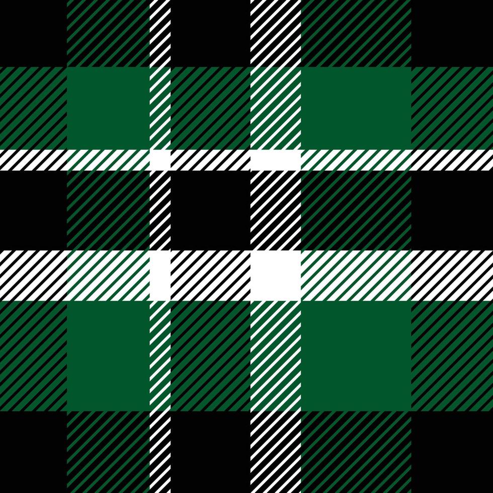Chess pattern seamless plaid repeat vector in black and green Design for print, gingham, tartan, gift wrap, textiles, checkered background for tablecloth