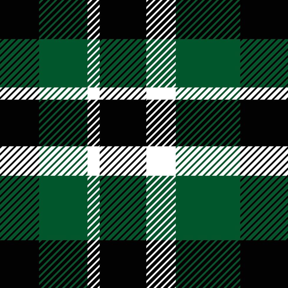 Chess pattern seamless plaid repeat vector in black and green Design for print, gingham, tartan, gift wrap, textiles, checkered background for tablecloth