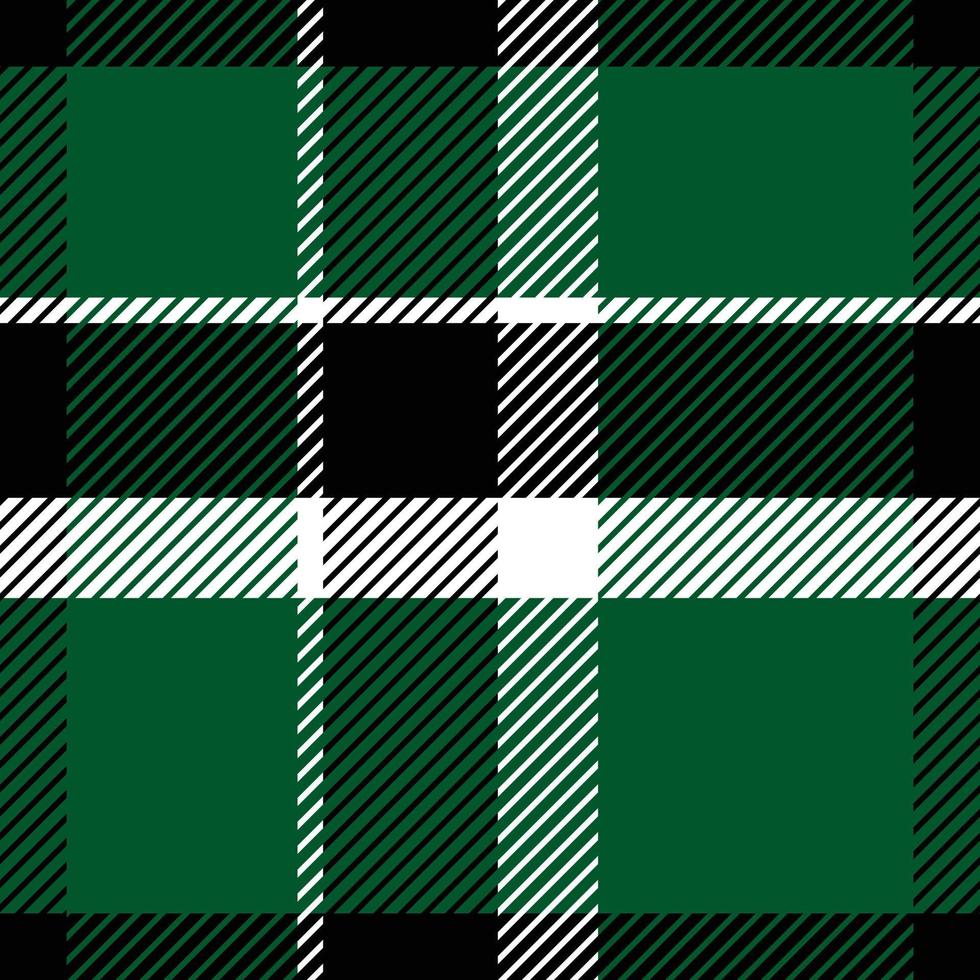 Chess pattern seamless plaid repeat vector in black and green Design for print, gingham, tartan, gift wrap, textiles, checkered background for tablecloth