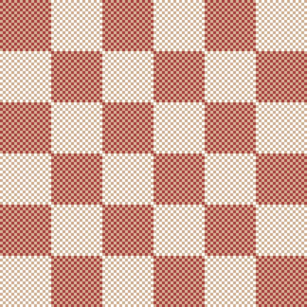 Chess pattern seamless plaid repeat vector in red and white. Design for print, gingham, tartan, gift wrap, textiles, checkered background for tablecloth