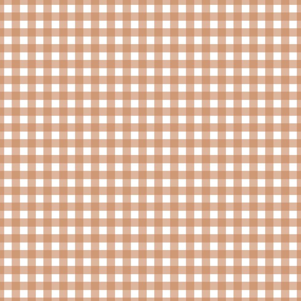 Gingham pattern seamless Plaid repeat vector in Brown and white. Design for print, tartan, gift wrap, textiles, checkered background for tablecloths.