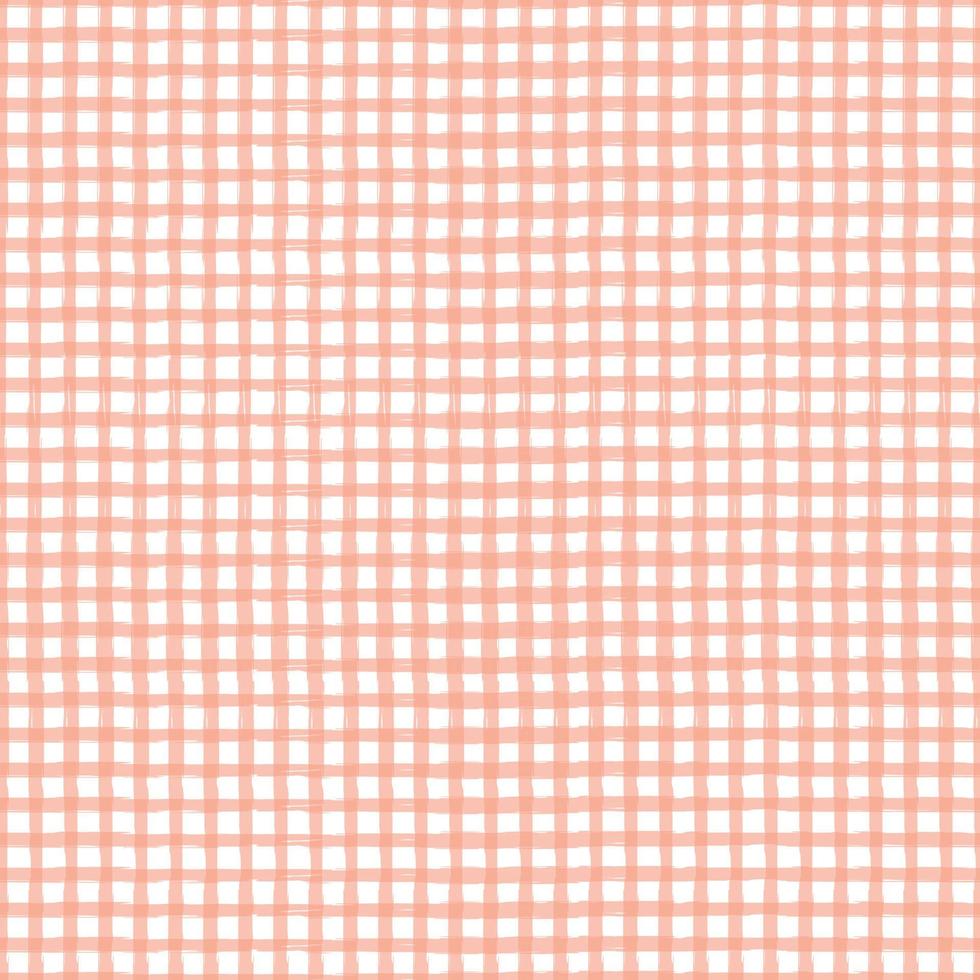 Gingham pattern seamless Plaid repeat vector in Orange and white. Design for print, tartan, gift wrap, textiles, checkered background for tablecloths.