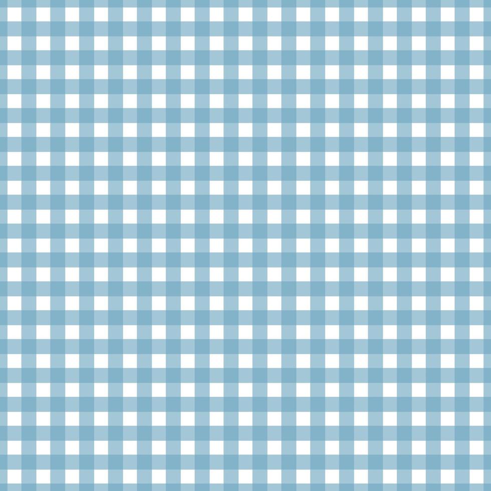 Gingham pattern seamless Plaid repeat vector in blue and white. Design for print, tartan, gift wrap, textiles, checkered background for tablecloths.