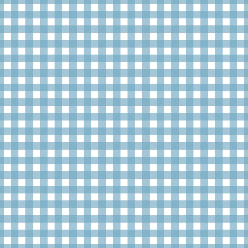 Gingham pattern seamless Plaid repeat vector in blue and white. Design for print, tartan, gift wrap, textiles, checkered background for tablecloths.