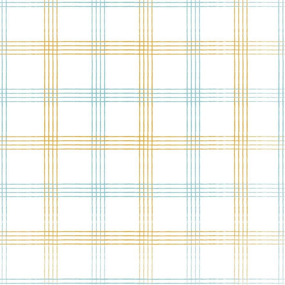 Plaid pattern seamless repeat vector in yellow and blue. Design for print, tartan, gift wrap, textiles, checkered background for tablecloths.