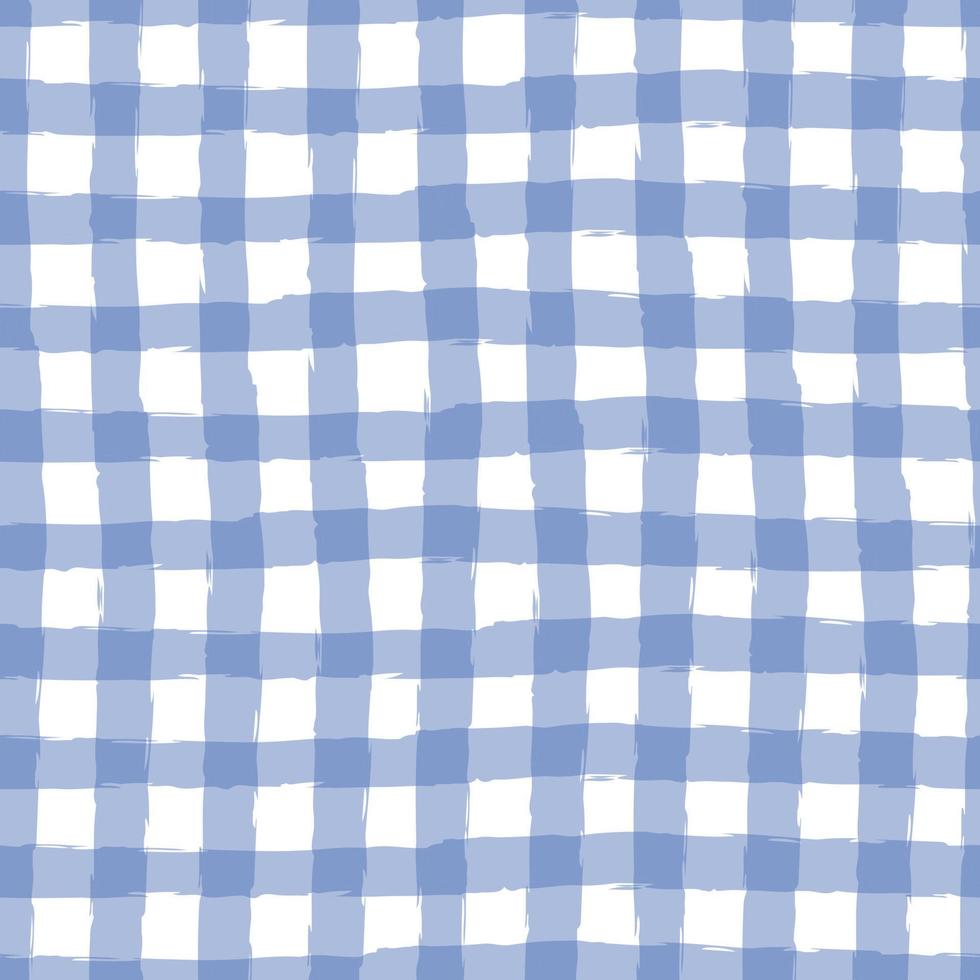 Gingham pattern seamless Plaid repeat vector in blue and white. Design for print, tartan, gift wrap, textiles, checkered background for tablecloths.