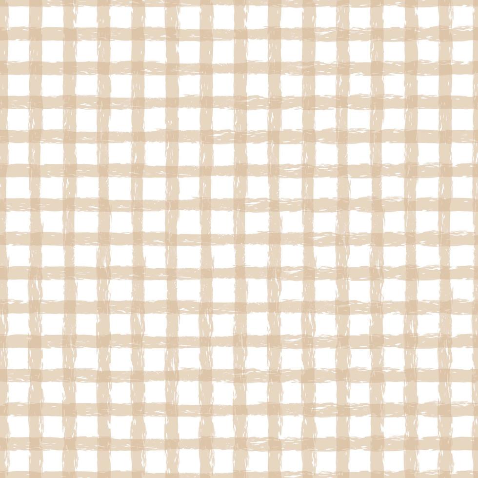 Gingham pattern seamless Plaid repeat vector in brown and white. Design for print, tartan, gift wrap, textiles, checkered background for tablecloths.