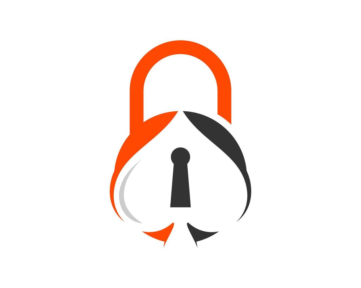 Abstract padlock with spade and key hole inside vector