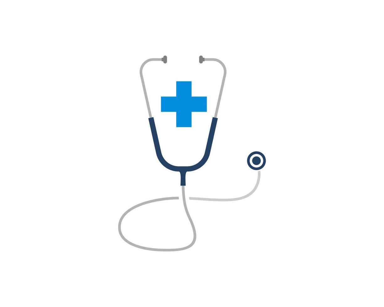 Modern stethoscope with healthy symbol inside vector