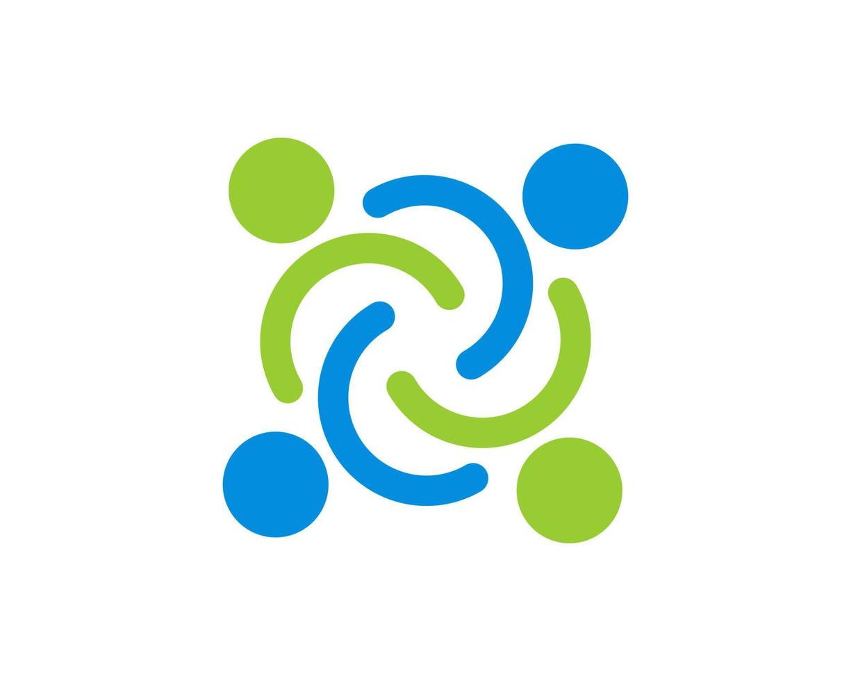 Circular abstract people connection vector