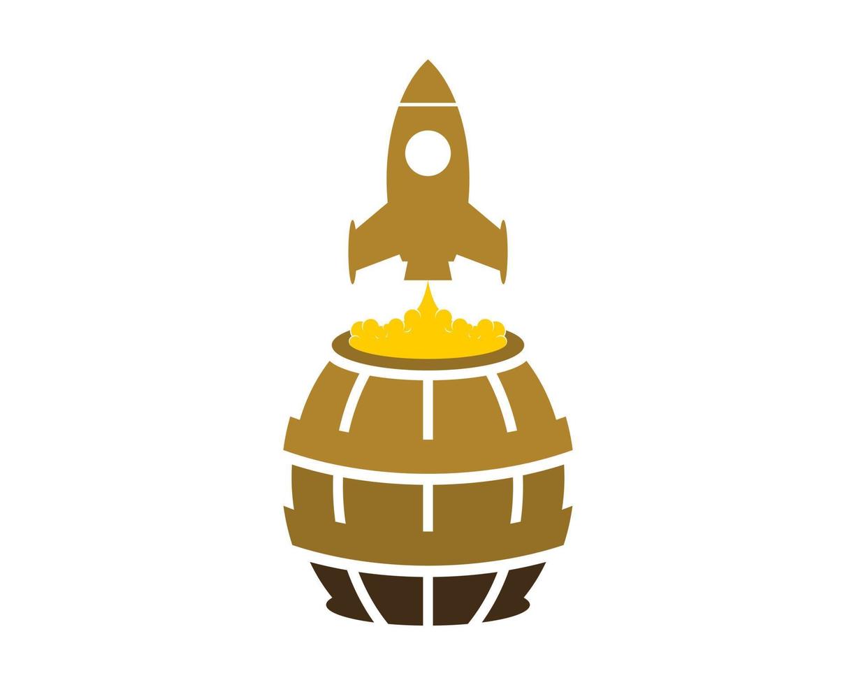 Honey barrel with rocket launch vector