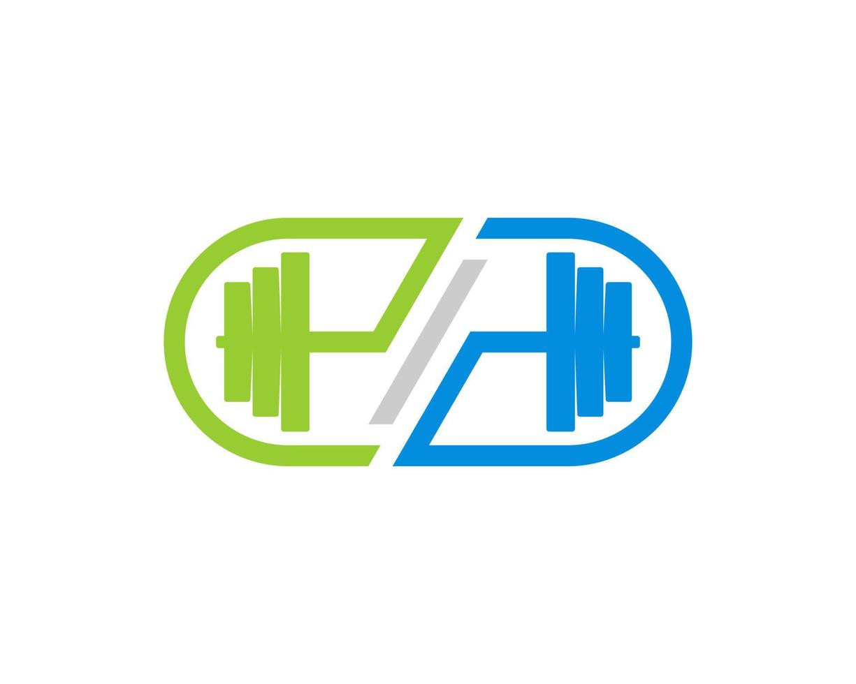 Rectangle infinity shape with gym barbell inside vector
