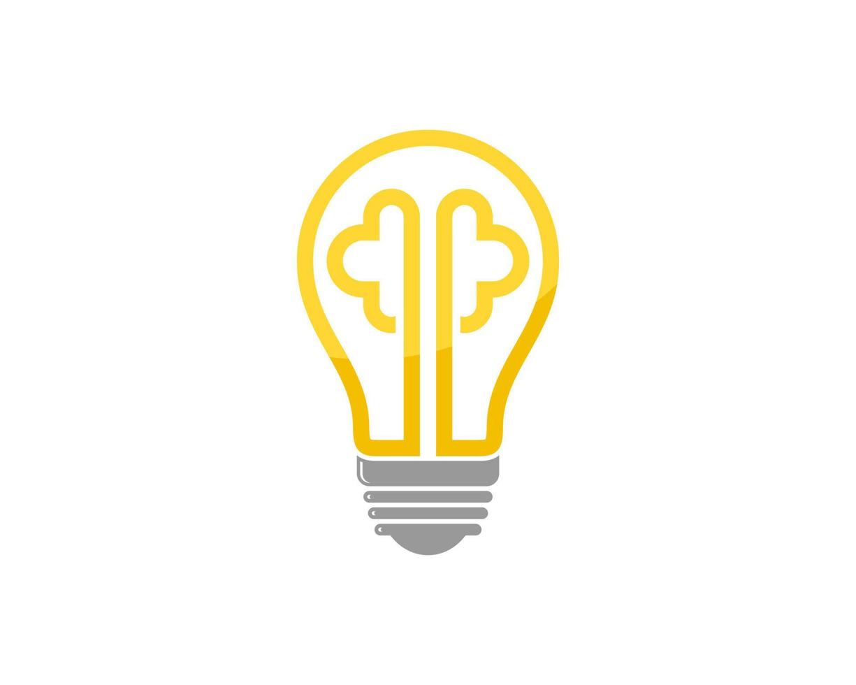 Simple electrical bulb with abstract brain inside vector