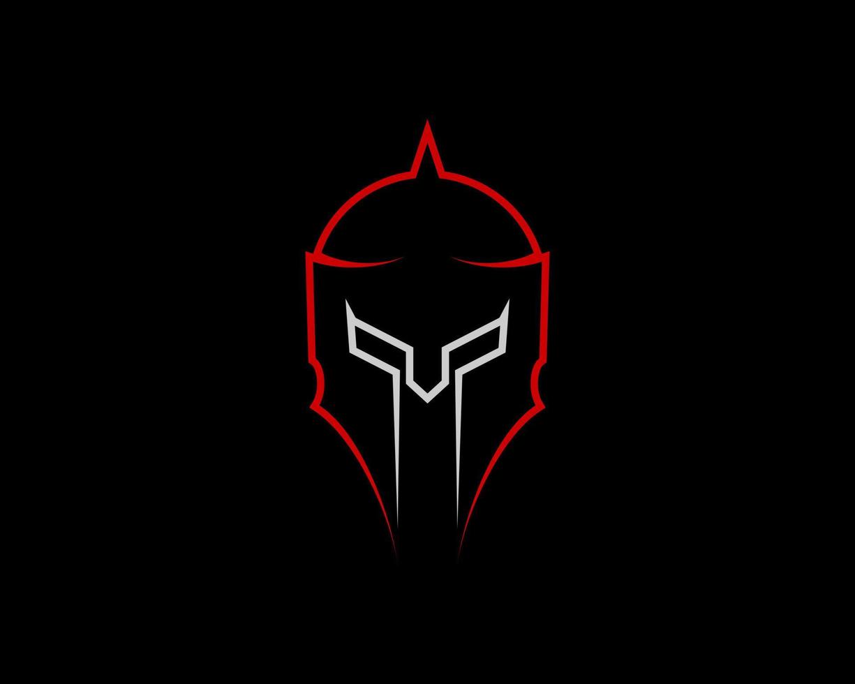 Spartan helmet with outline style vector