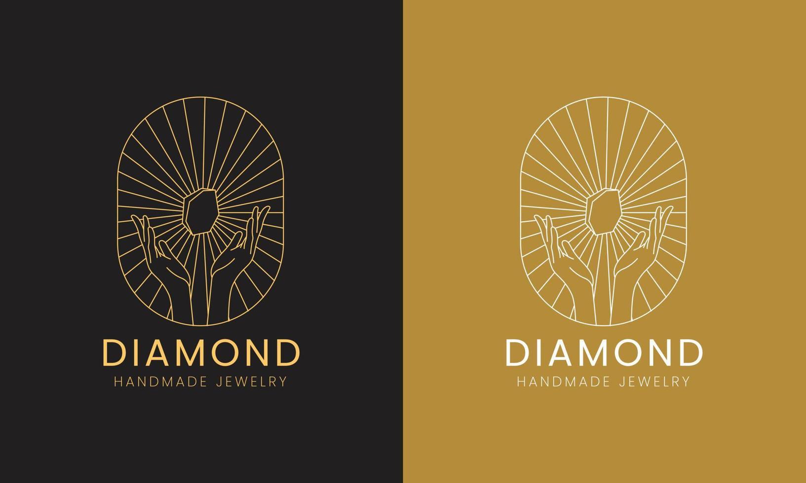 Vector Boho Logo, Icons and Symbols of Hand, Jewelry and sun. Minimalist Luxury design template. For cosmetics, beauty, tattoo, Spa, manicure, jewelry store.