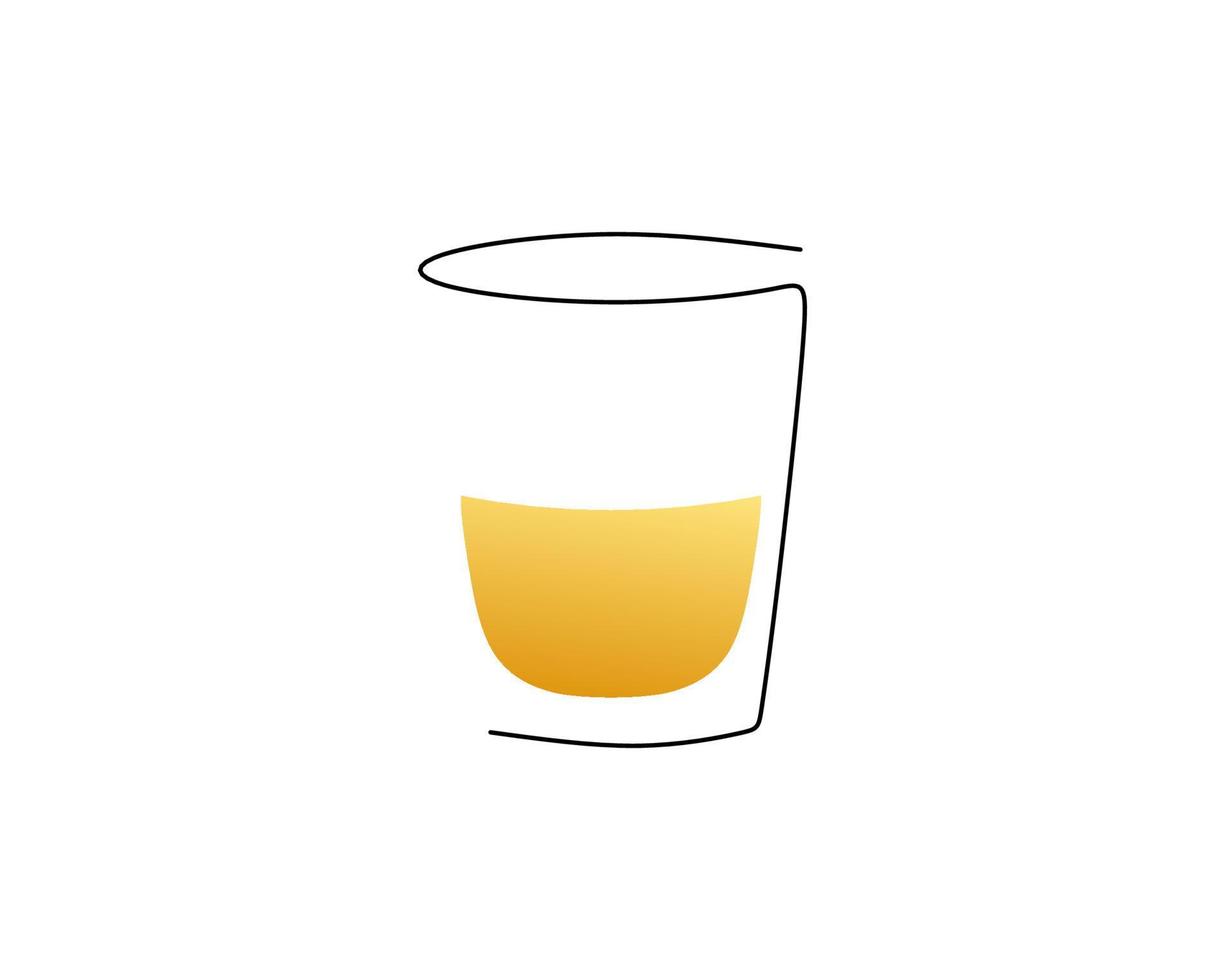 Continuous one single line of Shot Glass vector