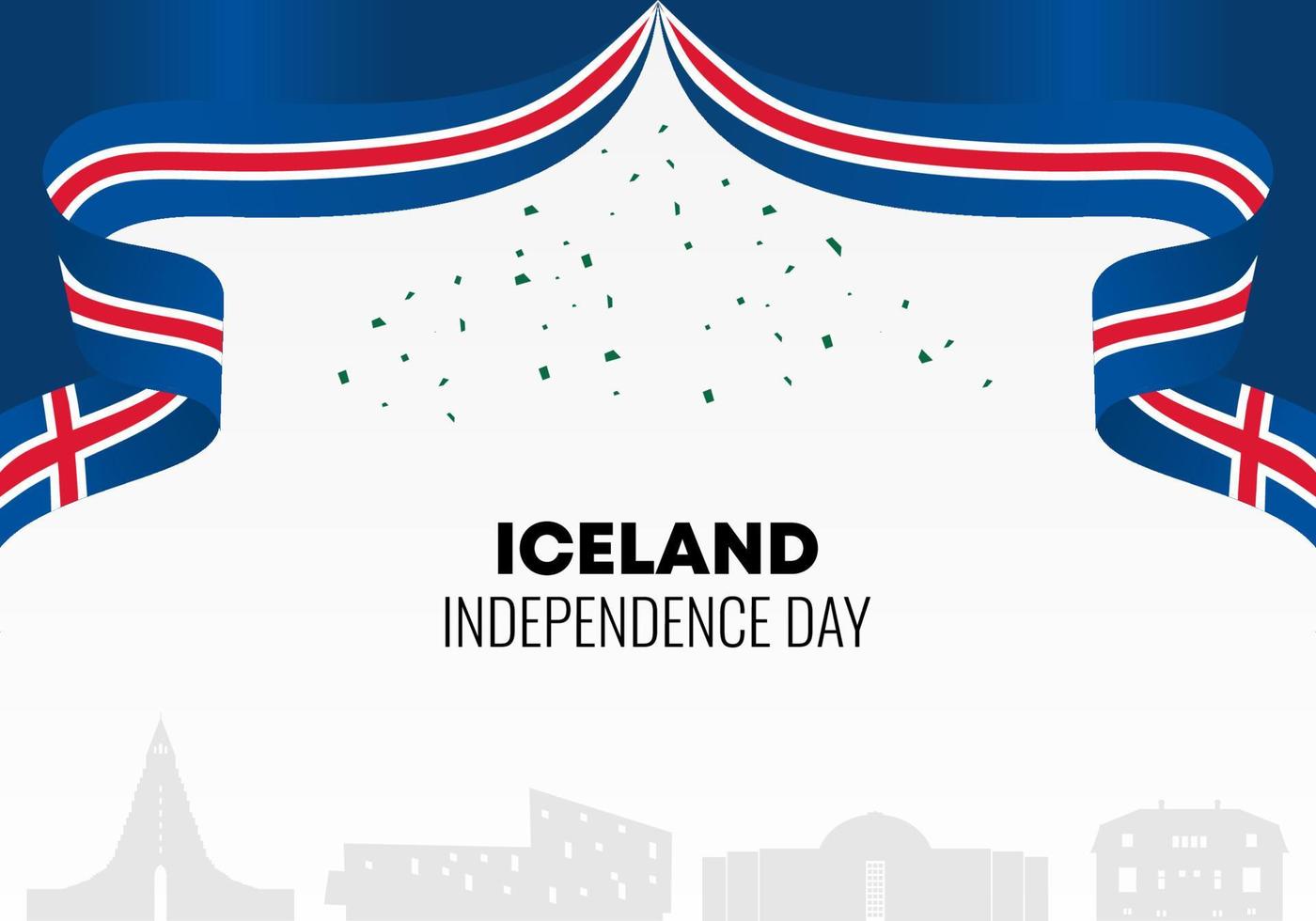 Iceland independence day background poster for national celebration. vector