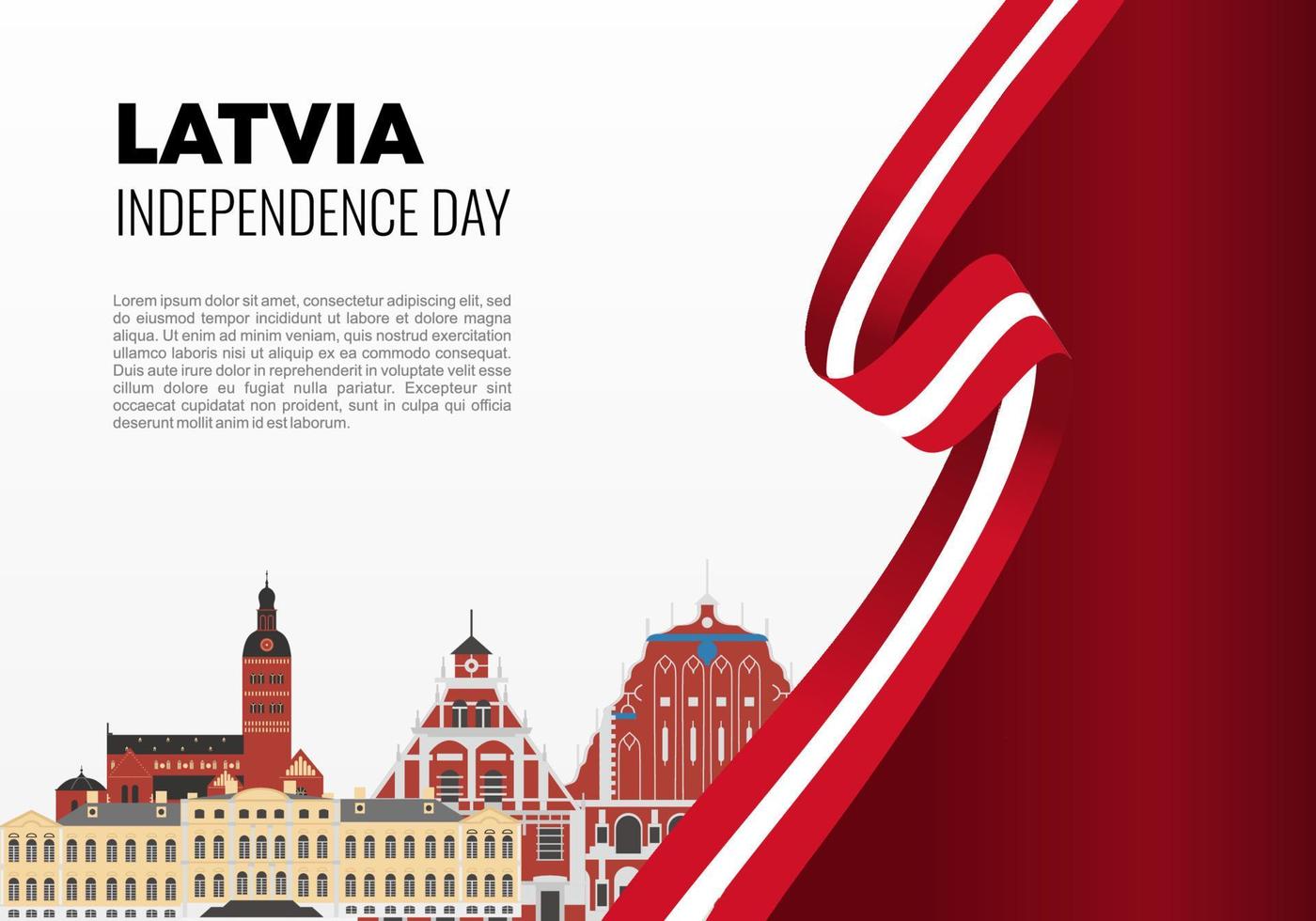 Latvia independence day background poster for national celebration. vector