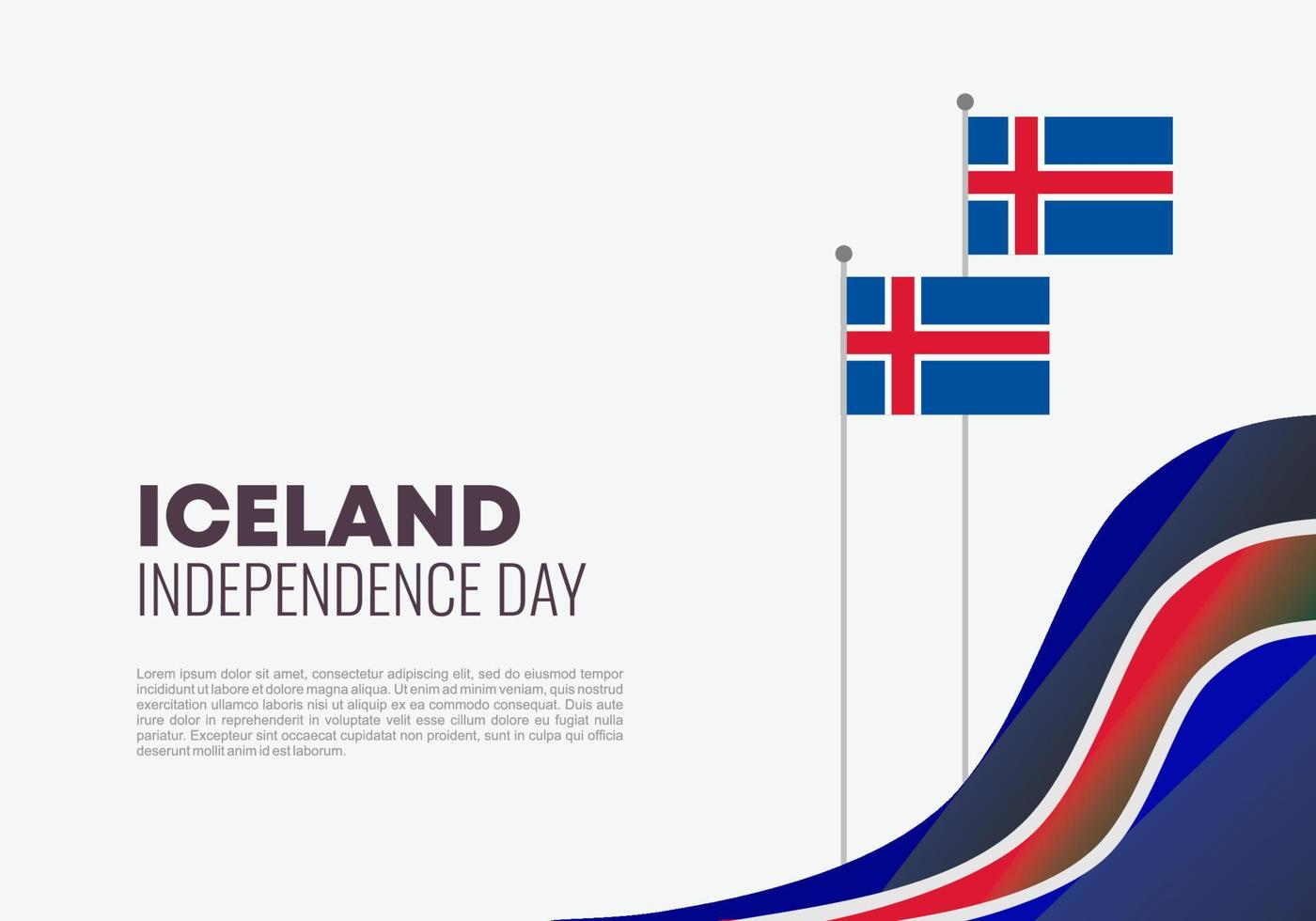 cartel de fondo del día de la independencia de islandia para la celebración nacional. vector