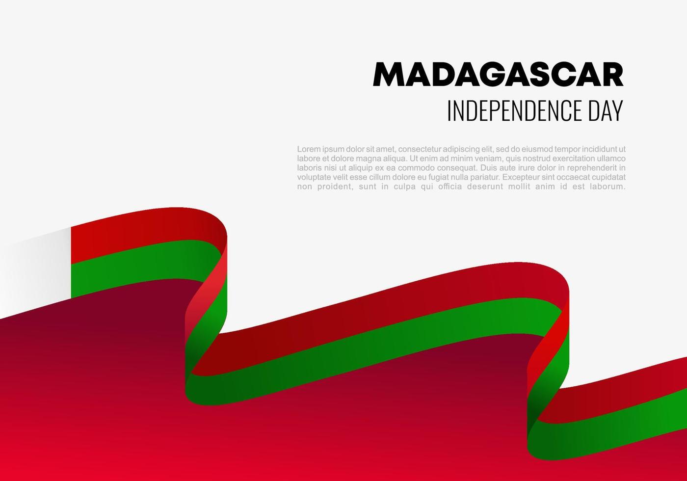 Madagascar independence day background poster for national celebration vector