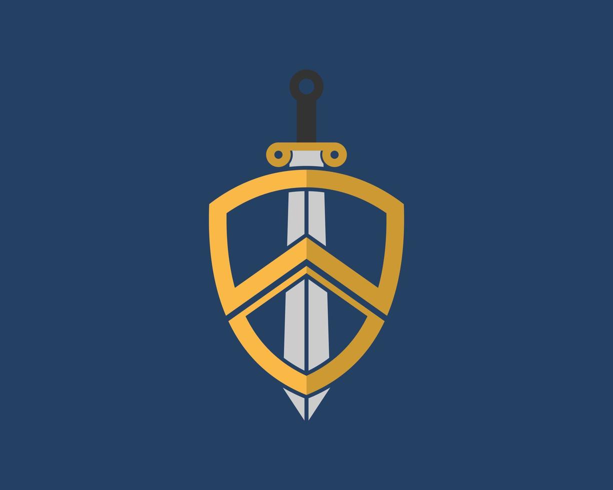 escudo abstracto con espada en el interior vector