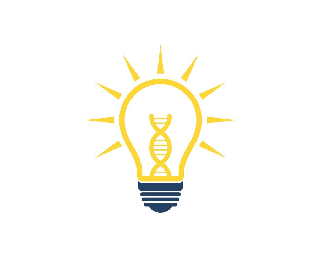 Shinning bulb with DNA symbol inside vector