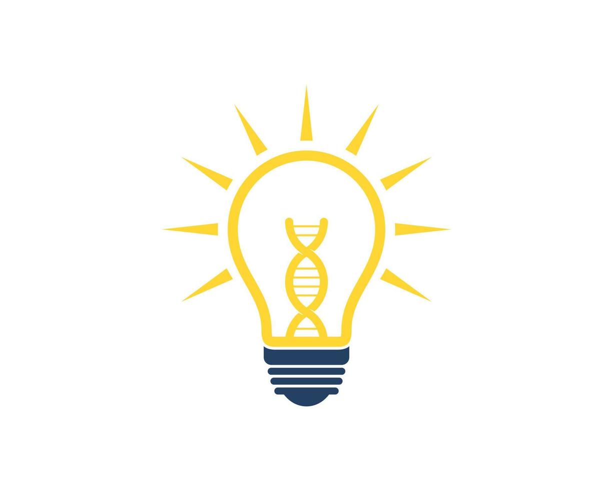 Shinning bulb with DNA symbol inside vector