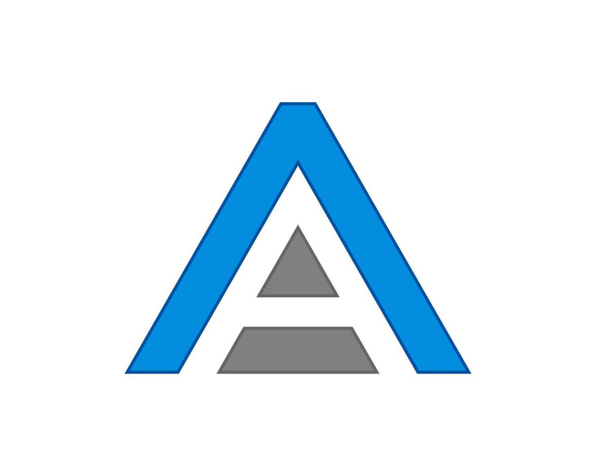 Triangle shape with letter A in the middle vector