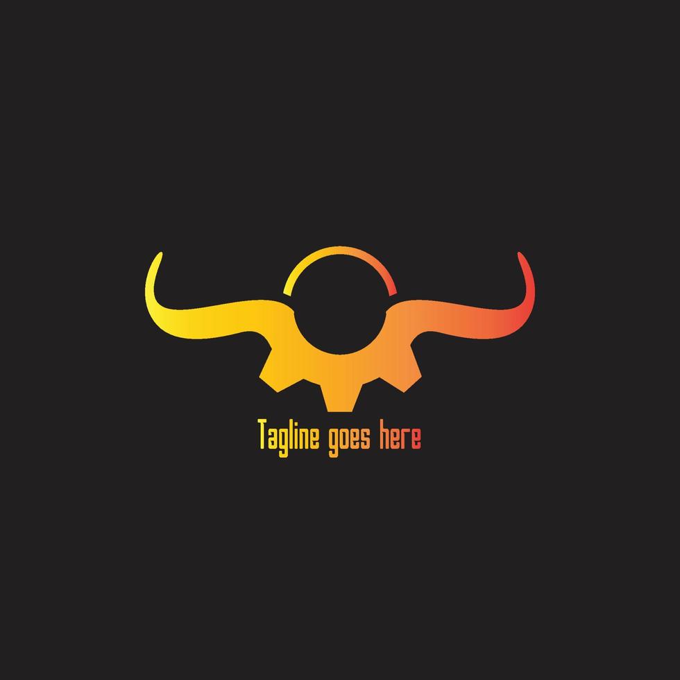 bull and gear simple combination logo vector