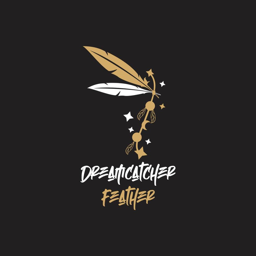 dream catcher feather logo vector