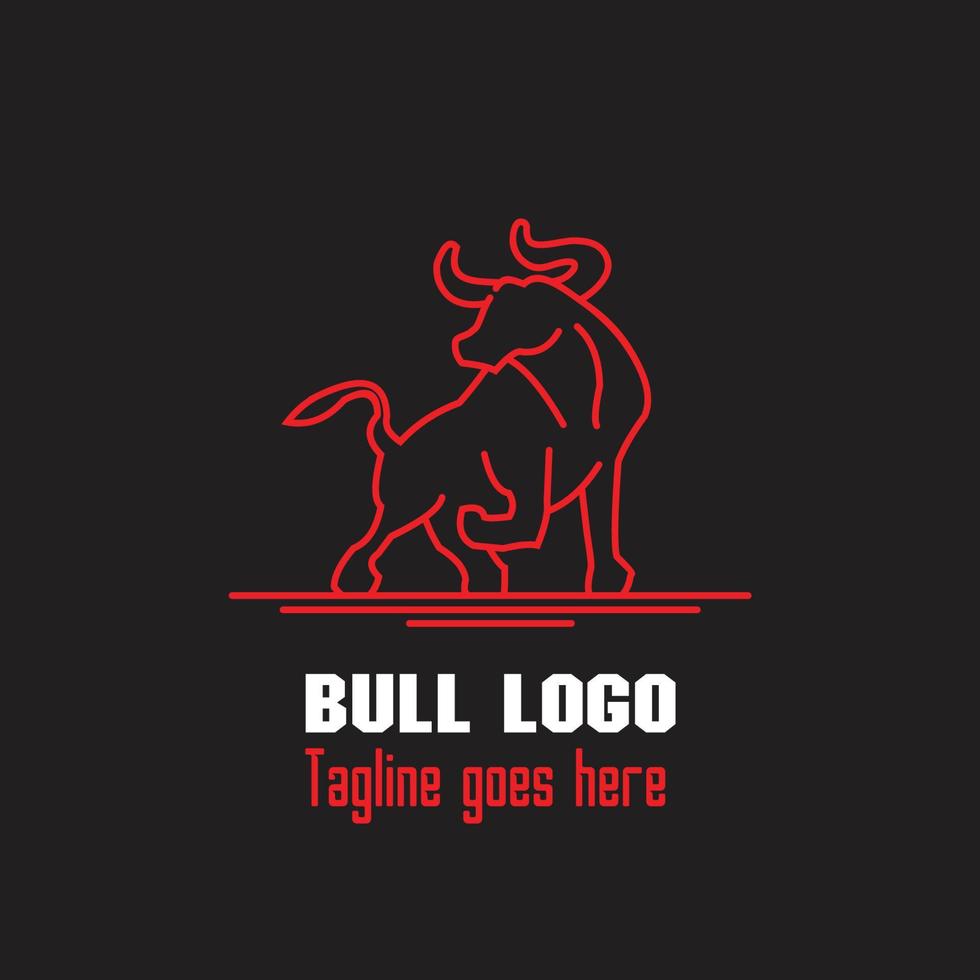 vector de logotipo de línea de toro