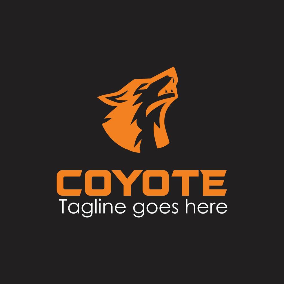 logo simple de cabeza de coyote vector