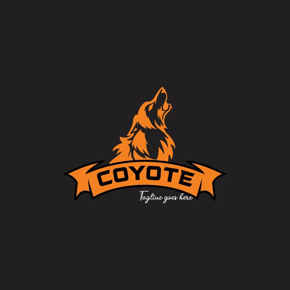 coyote circle head logo vector