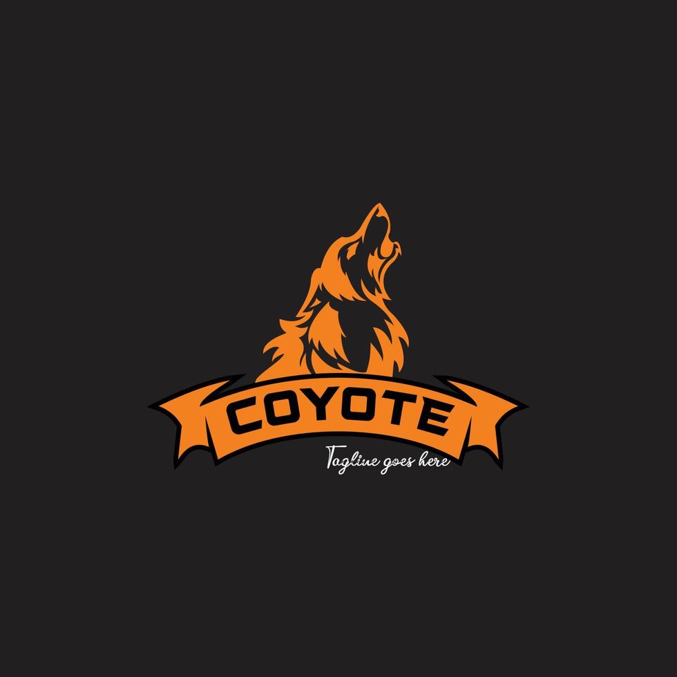 logo de cabeza de círculo de coyote vector