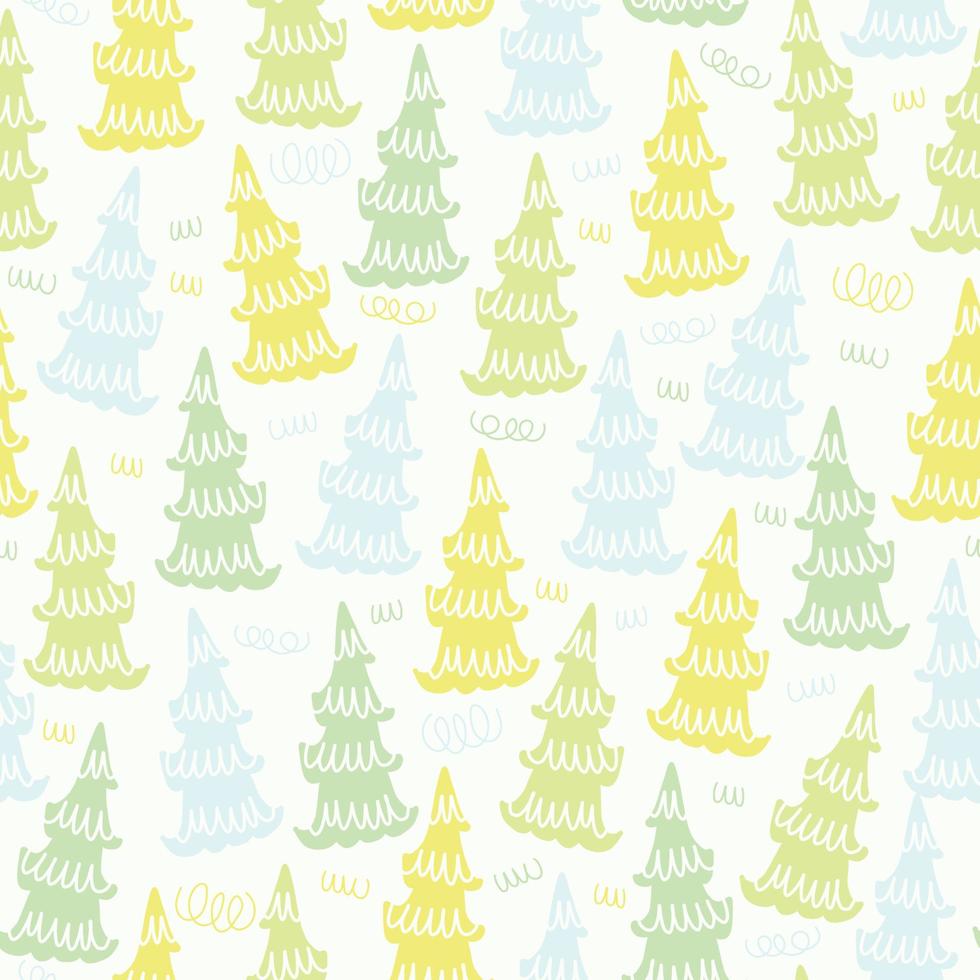 seamless christmas festive pattern background with multicolour layers pine tree vector