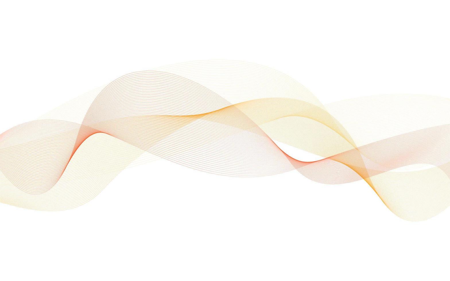 Wave lines flowing. Motion dynamic red and orange lines isolated on white background. Abstract wave element for design. Vector illustration