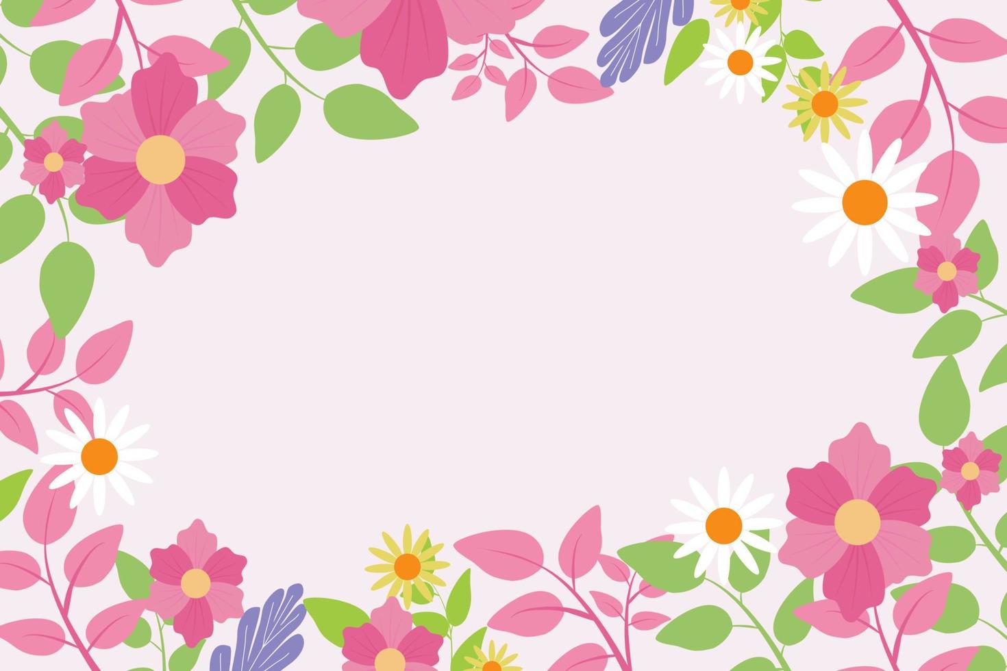 Spring Background, with bright elegant colors looks fresh with blooming leaves and flowers vector
