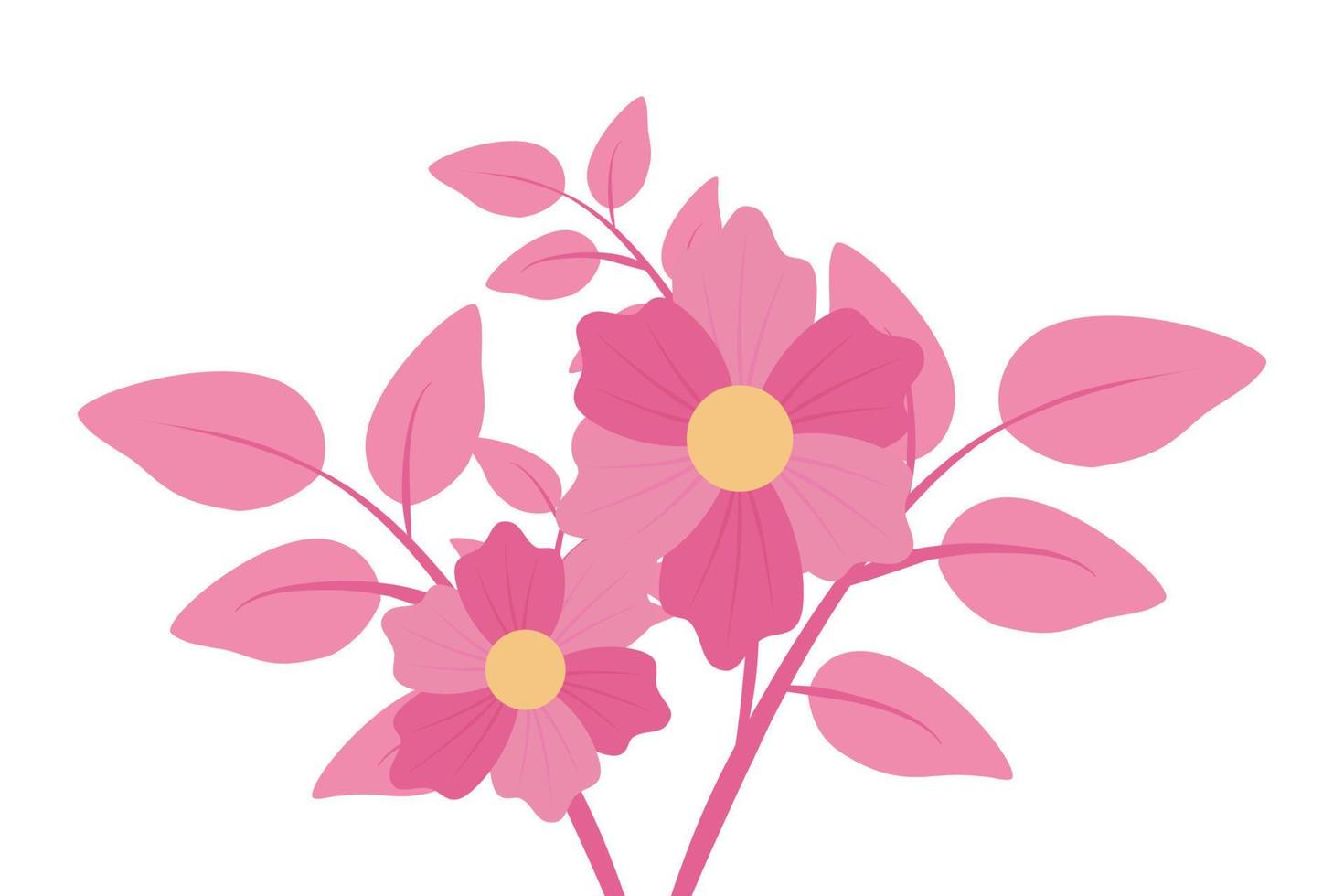 Spring blooming flower illustration, with bright elegant colors looks fresh with blooming flowers vector