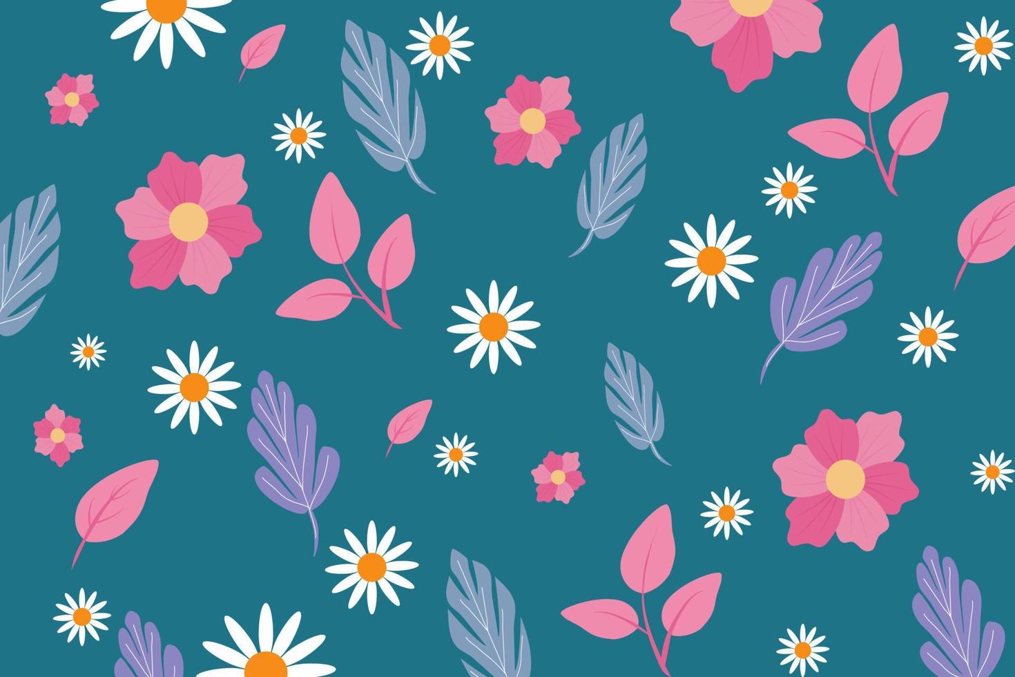 Spring pattern background, with bright elegant color looks fresh with blooming leaves and flowers vector