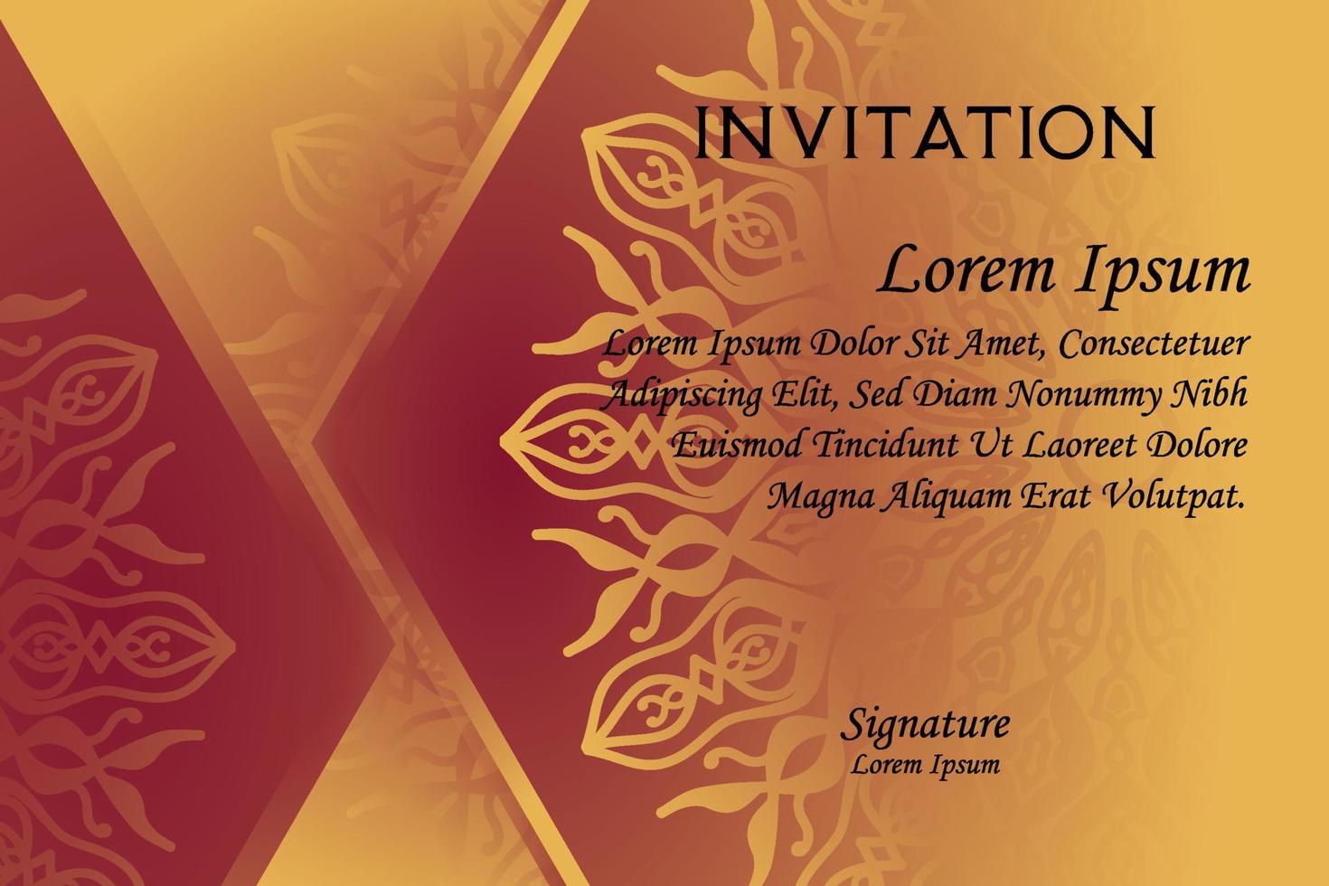 Plantilla de invitación de fondo de lujo, con colores brillantes y modernos, ideal para imprimir tarjetas de invitación, pancartas, carteles de redes sociales vector