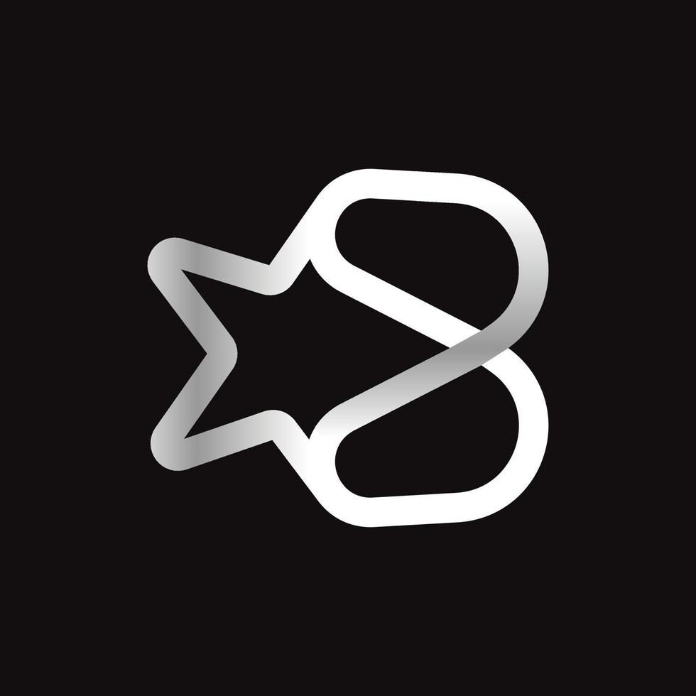 Letter B with star logo vector