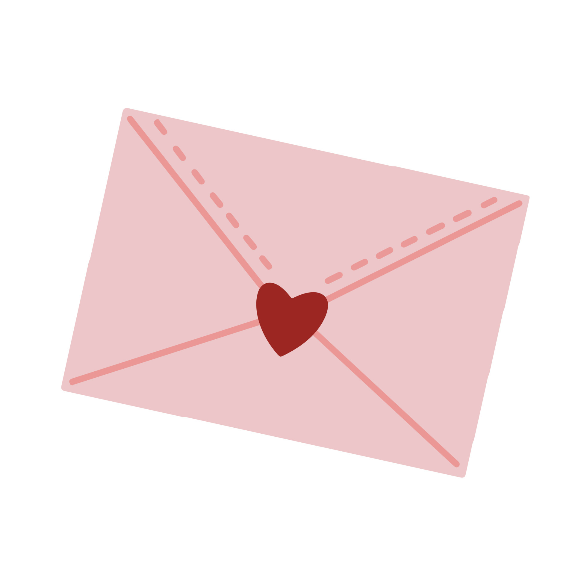 Letter vector icon. Hand drawn closed pink envelope with heart stamp ...