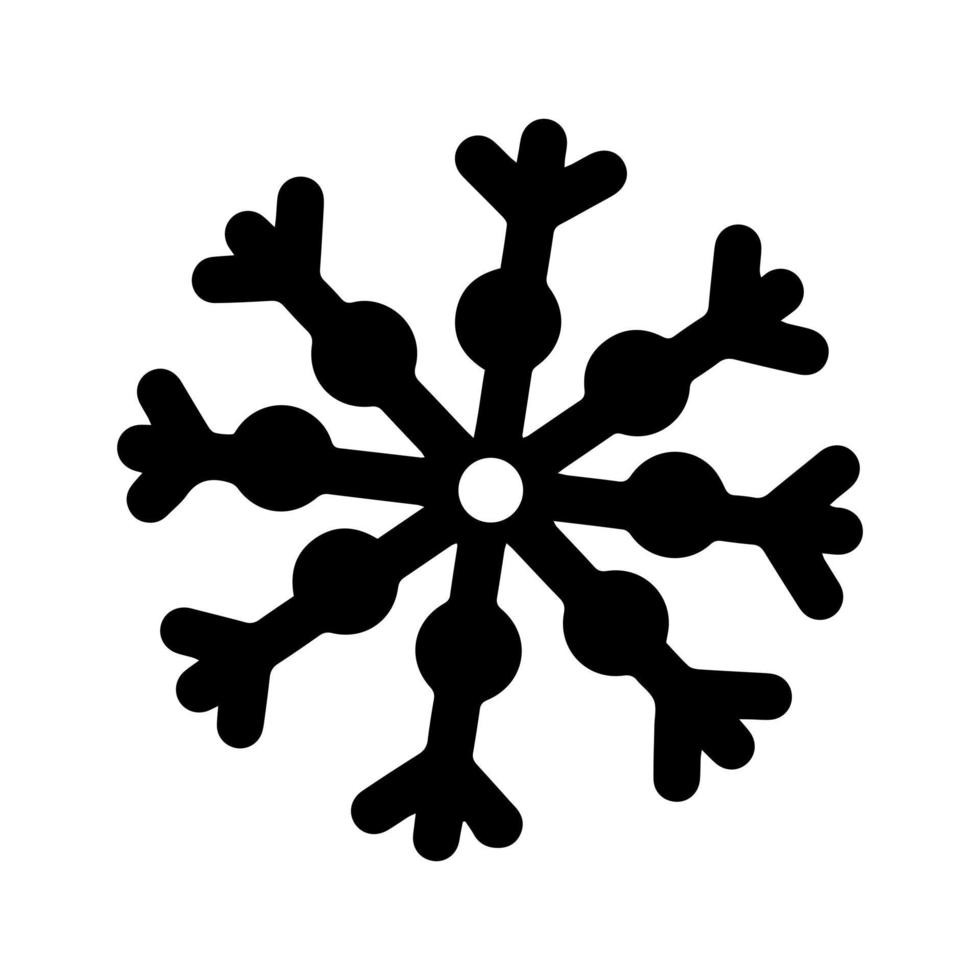 Snowflake vector illustration. Hand-drawn sketch isolated on white background. Ice crystal outline. Monochrome Christmas concept for decoration, design of seasonal cards, invitations, printing