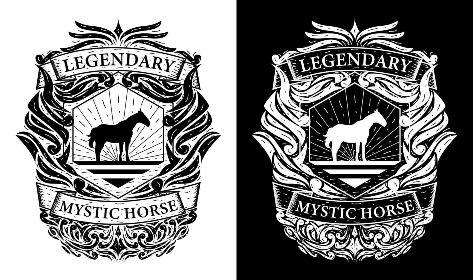 Horse Vintage Retro Badge Label Emblem Logo design inspiration vector