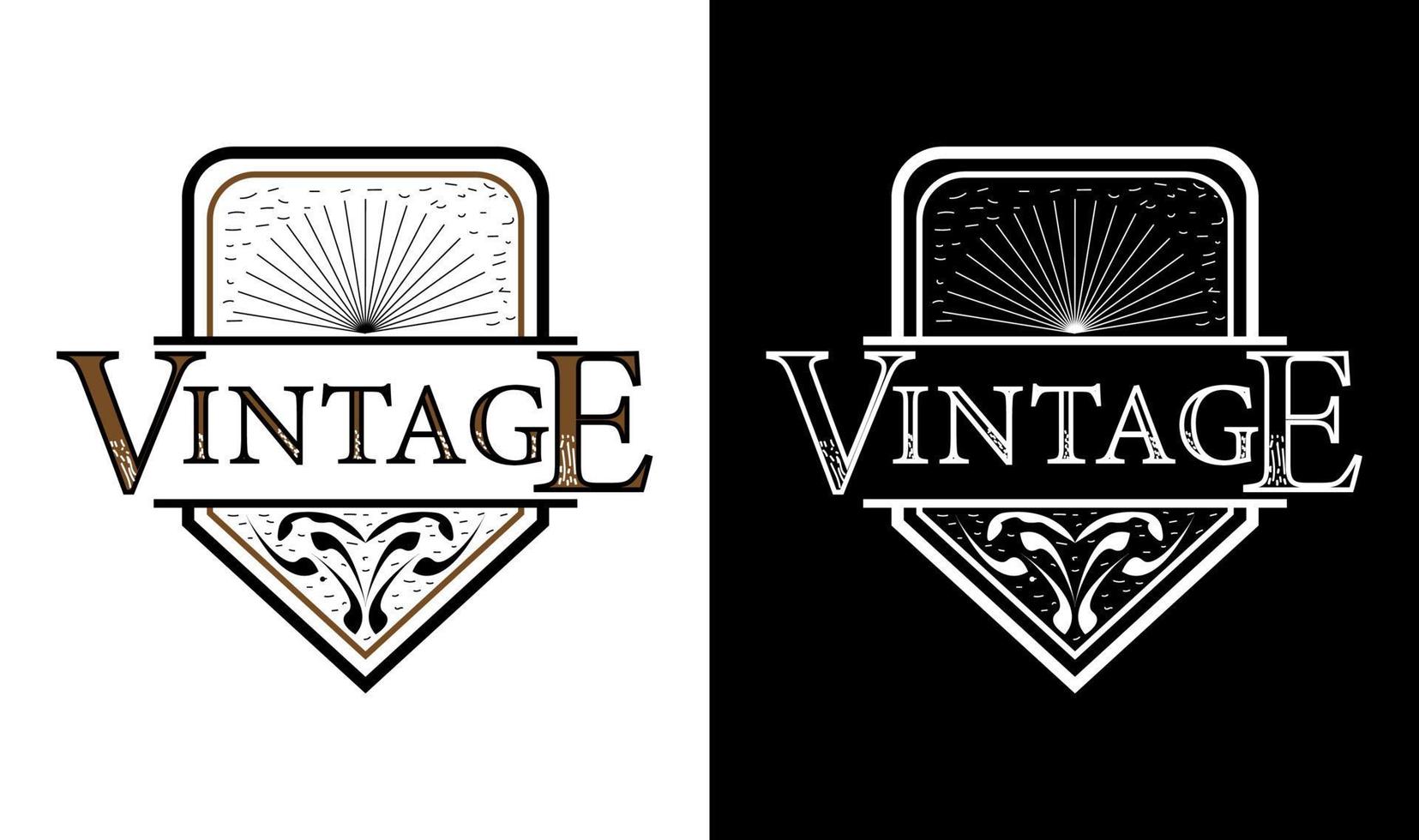 Elegant Vintage Retro Badge Label Emblem Logo design inspiration vector