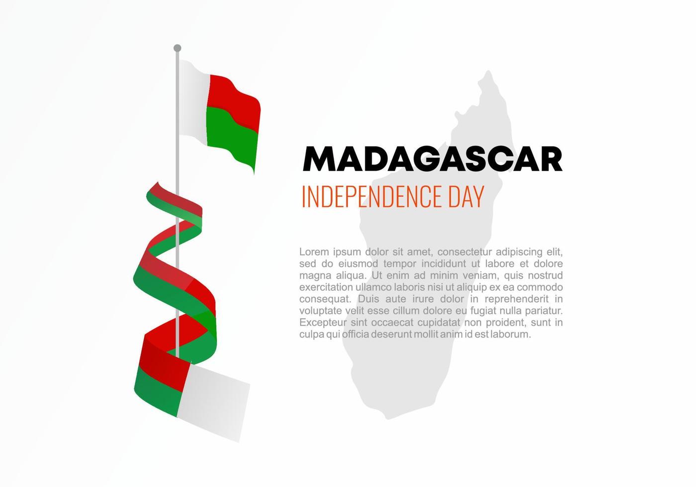 cartel de fondo del día de la independencia de madagascar para la celebración nacional vector